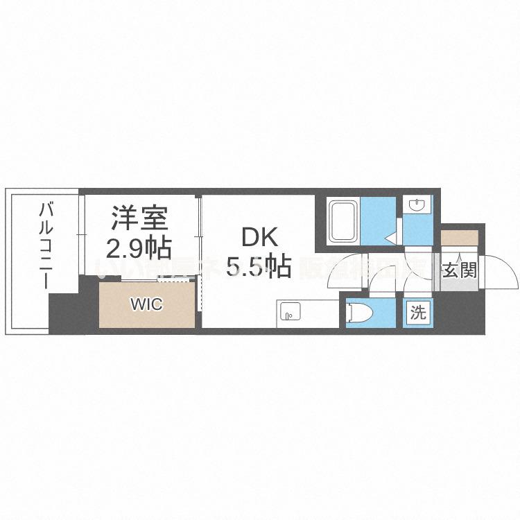 セレニテ新大阪プリエ(1DK/4階)の間取り写真