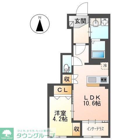 エルアンジェル(1LDK/1階)の間取り写真