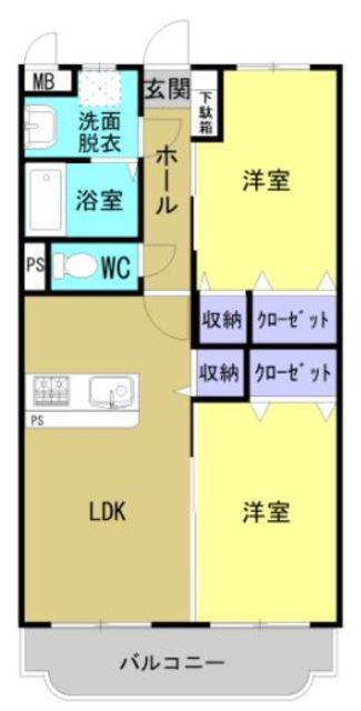 リュミエール(2DK/3階)の間取り写真