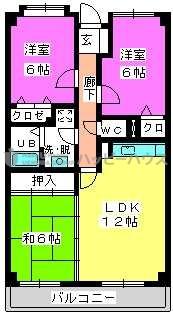 シーラ・プラッツ(3LDK/2階)の間取り写真