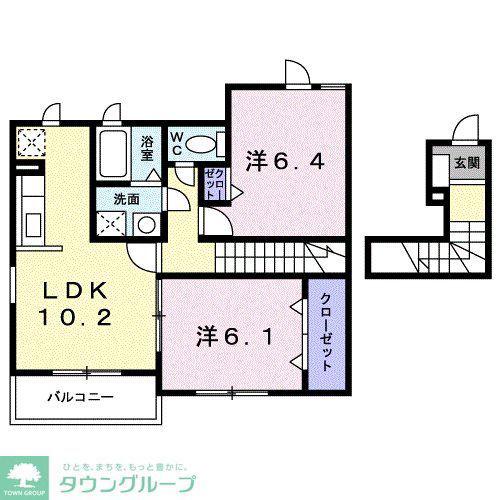 シナモン(2LDK/2階)の間取り写真