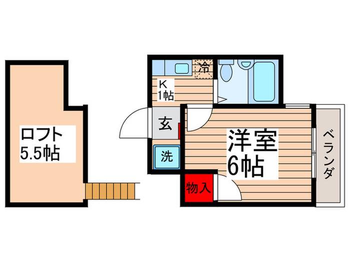 ピアハイツ福栄(1K/1階)の間取り写真