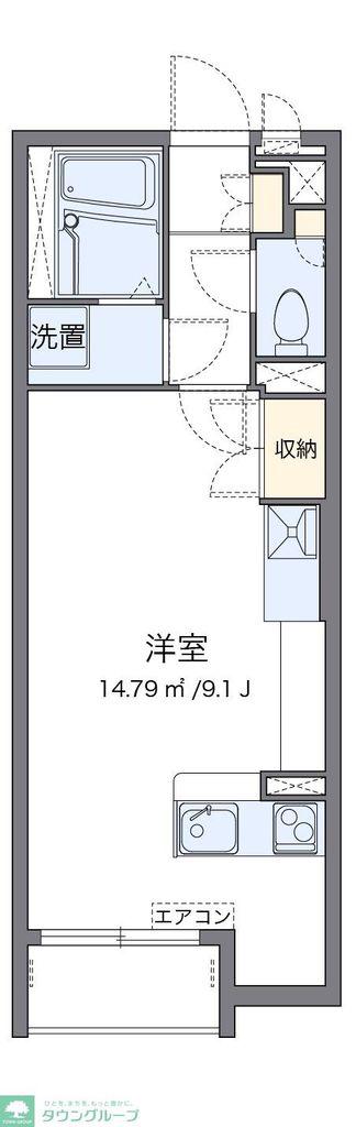 ミランダミ レオーネ新前橋(ワンルーム/1階)の間取り写真
