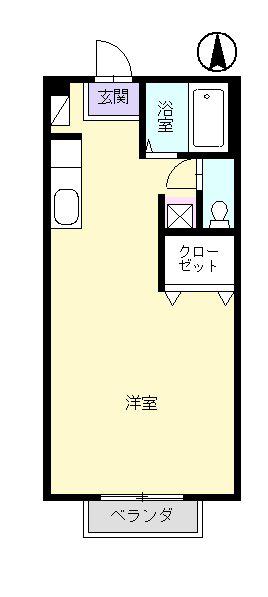 ベルハイツ(ワンルーム/1階)の間取り写真