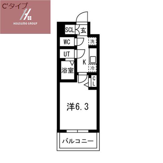 ファステート東大阪アダマス(1K/4階)の間取り写真