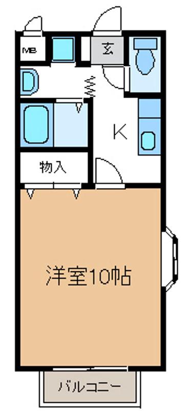 アムール西岡崎(1K/1階)の間取り写真