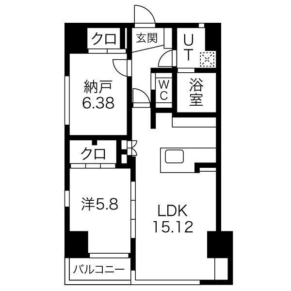 AREX丸の内II(1SLDK/10階)の間取り写真