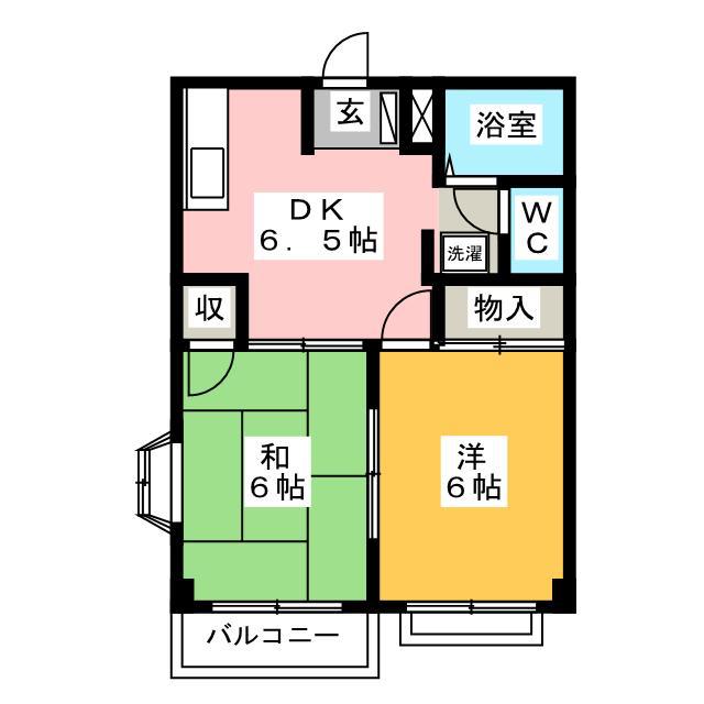 レジデンス長良(2DK/2階)の間取り写真