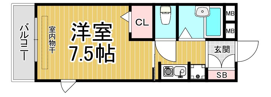 オーガスタコート(1K/2階)の間取り写真