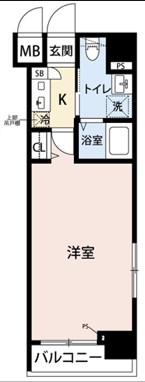 グリフィン新横浜・参番館(1K/9階)の間取り写真