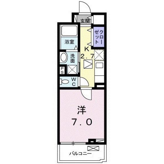 サンオランジュ(1K/3階)の間取り写真