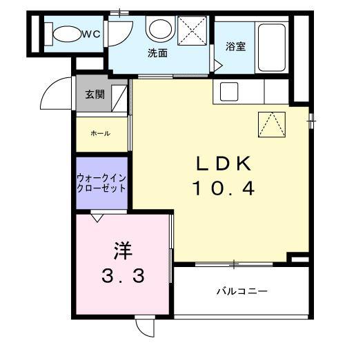 リラヴェール日吉(1LDK/1階)の間取り写真