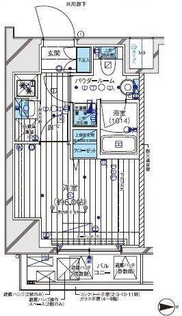 メインステージ東神奈川II(1K/4階)の間取り写真