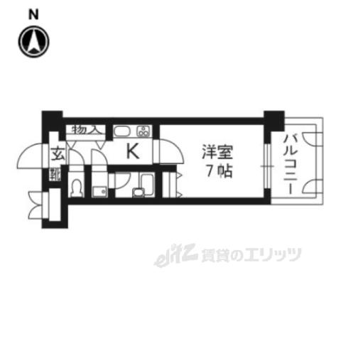 ライオンズマンション四条堀川(1K/6階)の間取り写真