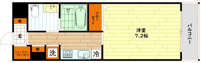 アリビオ都島(1K/4階)の間取り写真