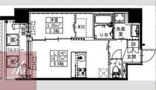 S-RESIDENCE難波西ALTER(1LDK/7階)の間取り写真