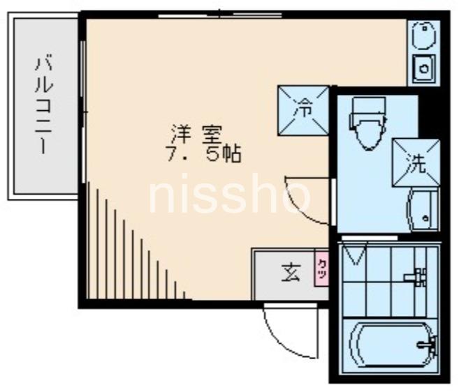 LOTUS明大前(ワンルーム/2階)の間取り写真