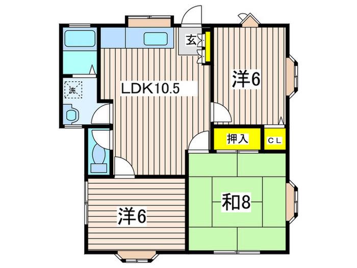 第2サニ-コートA(3LDK/2階)の間取り写真