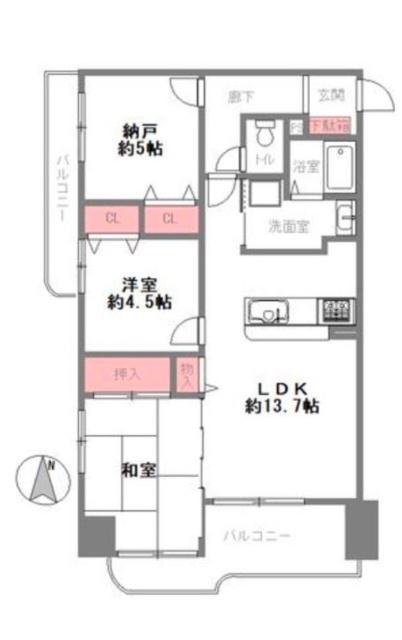 リブコート伊丹駅前(2SLDK/2階)の間取り写真