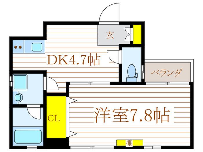 シェモア西荻窪(1DK/3階)の間取り写真
