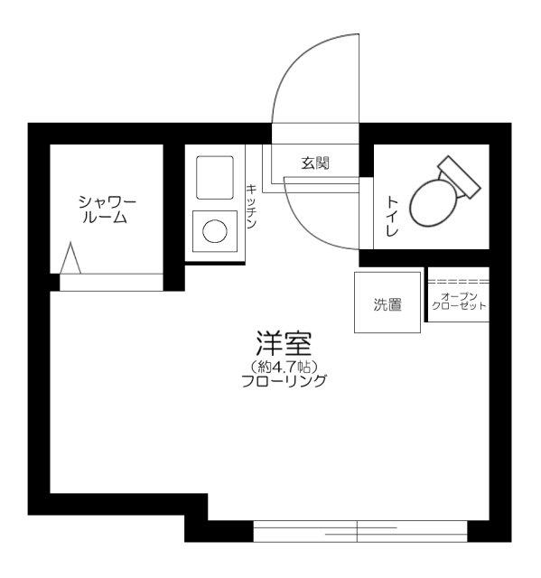 ザ・アーバンテラス高田馬場(ワンルーム/1階)の間取り写真