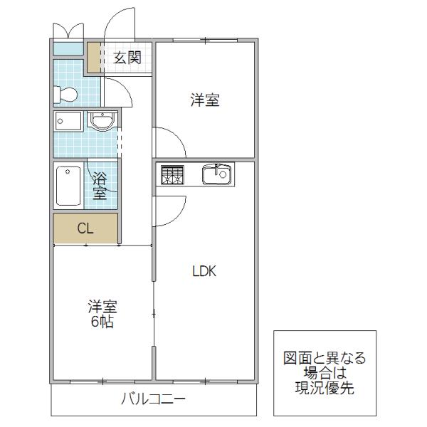 ソラーナ見川(2LDK/2階)の間取り写真