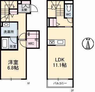 マイ メゾン 今(1LDK/1階)の間取り写真