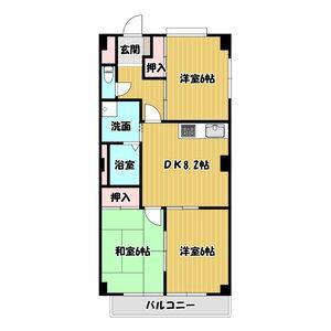 リヒテン山崎(3DK/2階)の間取り写真