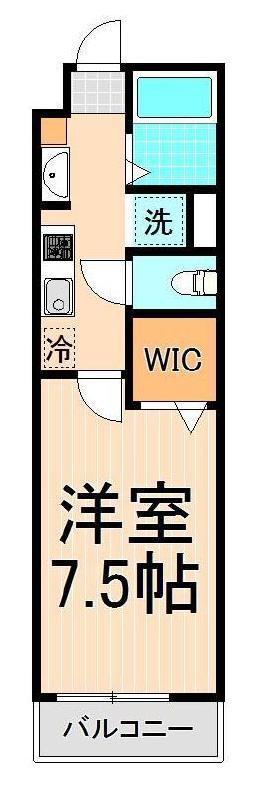 プレステージ綾瀬(1K/6階)の間取り写真