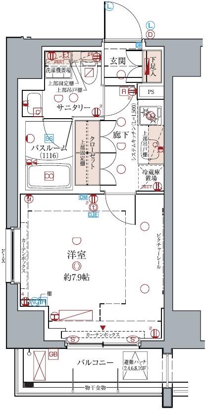 クレヴィスタ亀戸III(1K/8階)の間取り写真