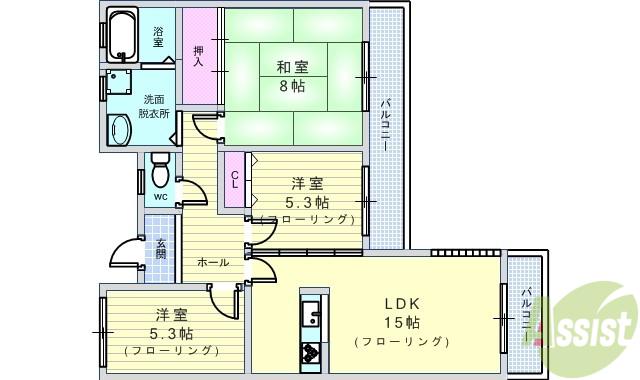 ラヴィスタ東豊中(3LDK/1階)の間取り写真