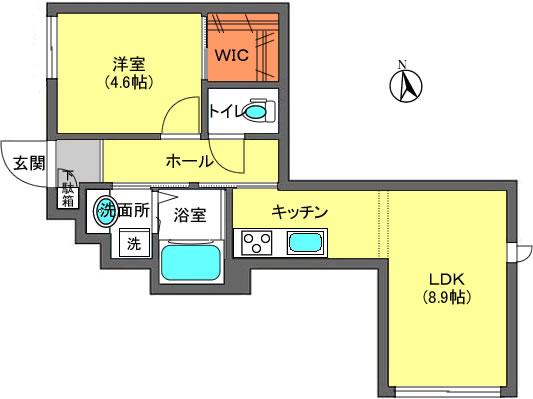 SALT(1LDK/1階)の間取り写真