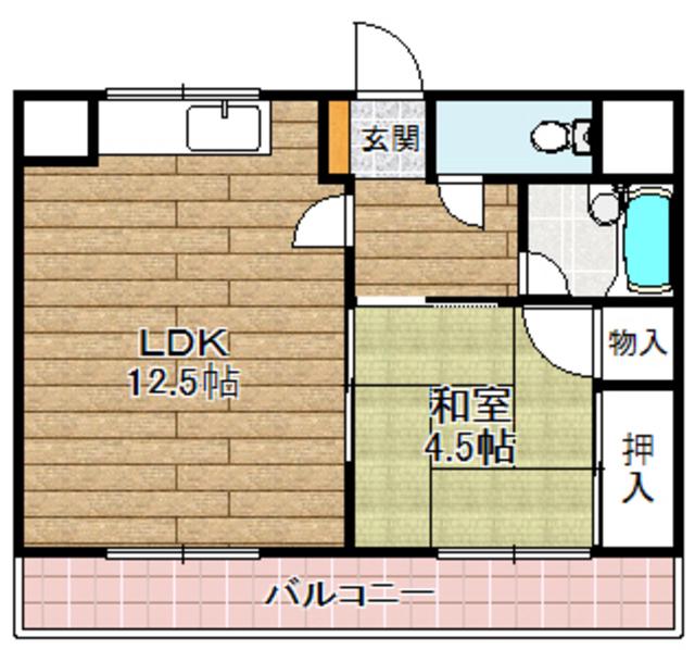フラットピア88(1LDK/2階)の間取り写真