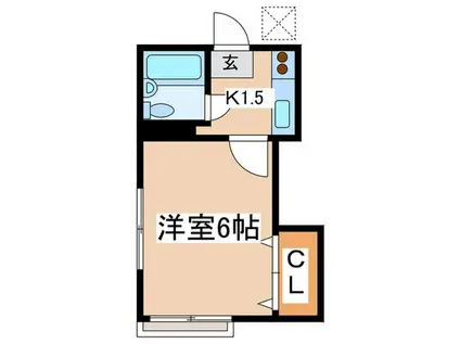 デュエット調布(1K/2階)の間取り写真