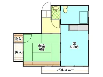 益野マンション(1DK/3階)の間取り写真