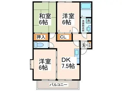 コートエリーゼ(3DK/2階)の間取り写真