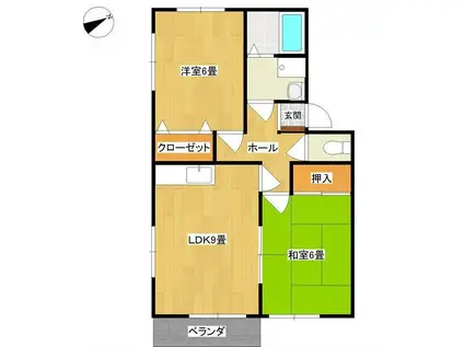 中津・サンフラワー(2LDK/2階)の間取り写真