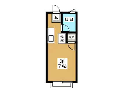 オークハイツ(ワンルーム/1階)の間取り写真