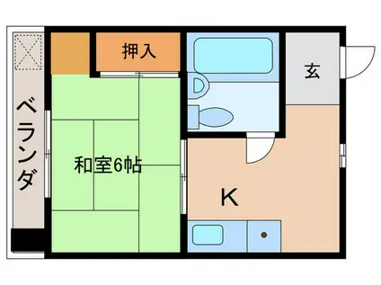 コーポ木村(1K/3階)の間取り写真
