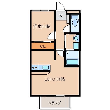 メゾン・ド・クレール(1LDK/1階)の間取り写真