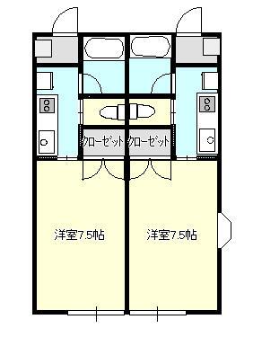 メゾンレローファレー(1K/2階)の間取り写真