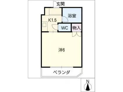セントレア春岡(1K/1階)の間取り写真