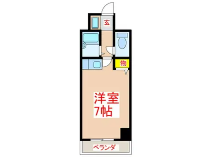 上荒田山元マンション(ワンルーム/8階)の間取り写真