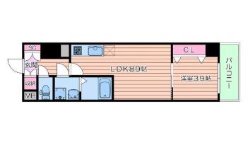 CITY PAL CREST TANIMACHI(1LDK/3階)の間取り写真