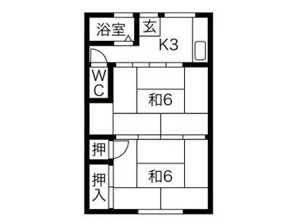 中村ハイツ(2K/2階)の間取り写真