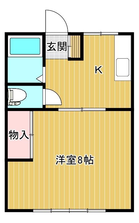 スピーリア駅南(1K/2階)の間取り写真