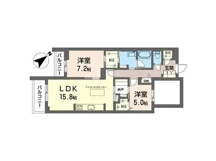 ラヴィベール都筑(2LDK/2階)の間取り写真