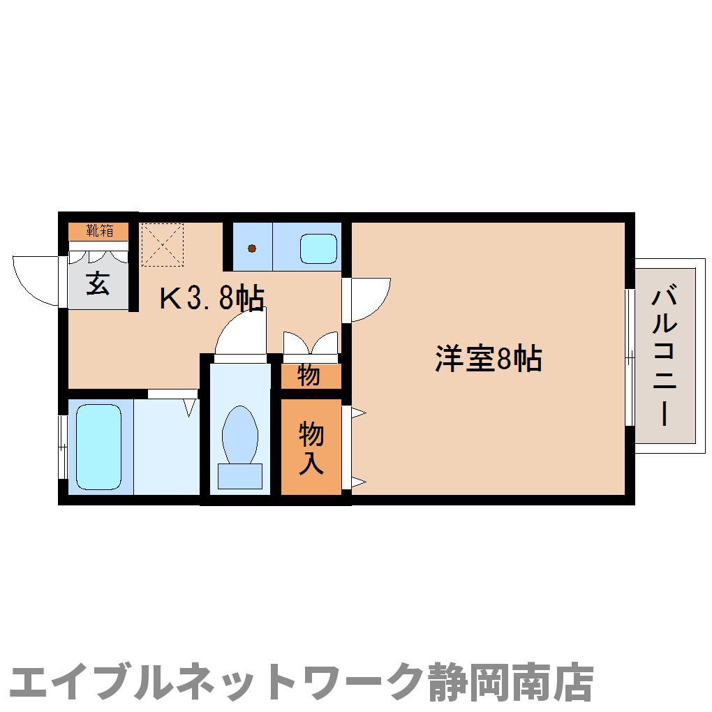 モリハイツB棟(1K/2階)の間取り写真