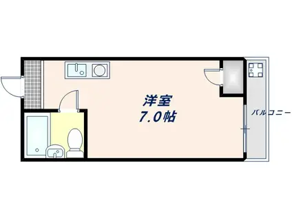 サニーハイム小若江(ワンルーム/3階)の間取り写真