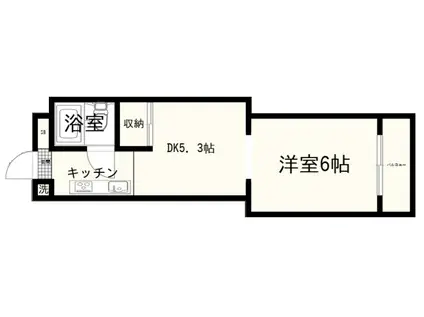 ヴィラビアンカII(1DK/4階)の間取り写真